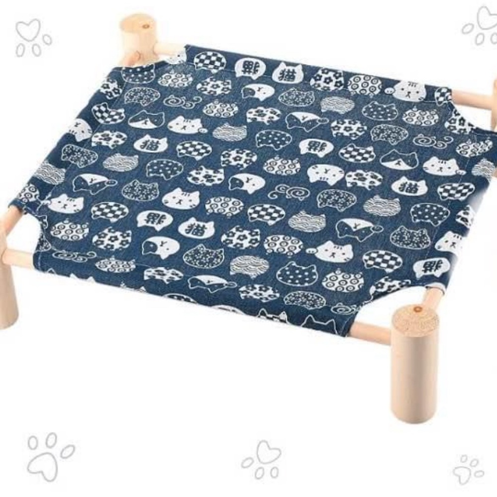 Pet Bed for Cat & Dog, Pet Cooling Bed, Raised Bed Hammock - Wood Indoor…